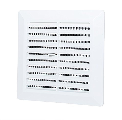 Gaine de ventilation 100 mm avec moustiquaire, volet réglable et raccord rond Blanc Grille d'aération 47