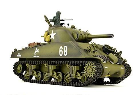 RC Panzer Ferngesteuert mit Schussfunktion US M4A3 Sherman Heng Long 1:16 mit Rauch&Sound+Metallgetriebe und 2,4Ghz -V 6.0