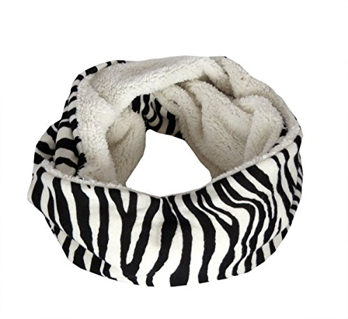 Sonia Originelli Loop Zebra Schal Kuschelfell Polyester Winter Farbe Weiß