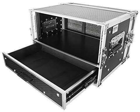 Music Store Pro Case 4HE Combo - 19 DD, Robustes Holz-Rack für Transport von Funkmikrofonen und Headsets, 30cm Einbautiefe, Butterfly-Verschlüsse, Klappgriff, Stabiler Aluminiumprofilrahmen, Ohne
