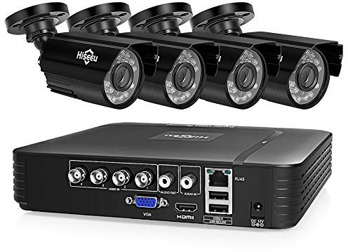 AOEIUV CCTV Camera System 4CH 720P/1080P AHD Security Camera DVR Kit CCTV Waterproof Outdoor Home Video Surveillance System,720P