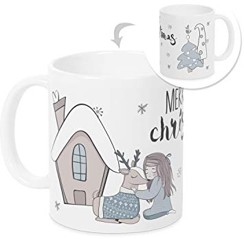 GRAZDesign Tasse Weihnachten Elch, Weihnachtsbecher Weihnachtstasse, Kakaobecher Geschenk-Idee für Kinder, Kaffeebecher Keramik 330ml