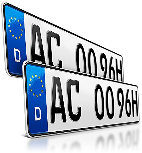schildEVO 2 H Kennzeichen | Historisch | OFFIZIELL amtliche Nummernschilder | DIN-Zertifiziert – EU Wunschkennzeichen mit individueller Prägung | Autokennzeichen | DHL Versand