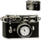 alles-meine.de GmbH kleine - Tischuhr/Miniatur - Uhr - Kamera - Spiegelreflexkamera - aus Metall - 7,8 cm - batteriebetrieben - Analog - Batterie - schwarz - Zahlen Stehuhr/S..