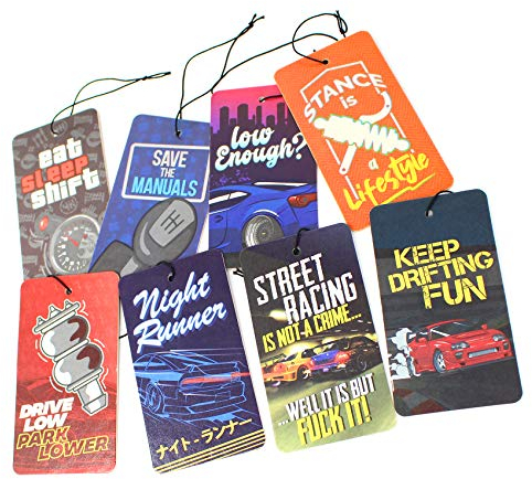 2er Set Tuning Lufterfrischer Duftbaum fürs Auto Air Freshener Design Duft Anhänger V2 (2x Street Racing is not a crime)
