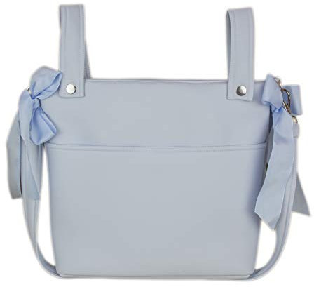 Bolso para Silla de Paseo - Talega para silla de Paseo Rosy Fuentes- Incluye Asa larga para el hombro, bolsillos interiores y Lazos - Limpieza Sencilla 0-celeste