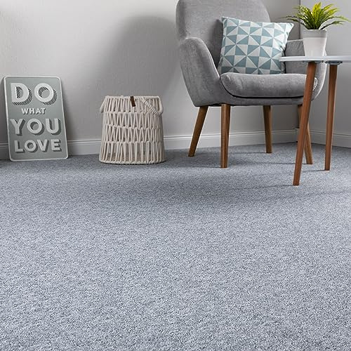 Steffensmeier Schlingen Teppichboden Meddon XL Meterware | Auslegware für Flur Büro | 1m 2m 3m 4m 5m breit! | Silbergrau, Größe: 400x400 cm