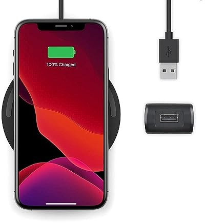 Belkin Boost Charge Wireless Charging Pad 15W (Qi-Certified Wireless Charger for iPhone, AirPods, Samsung, Google and more, AC Adapter Included) - Black