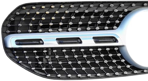 SB CarDesign NUR für Schwarzen Diamantgrill für Mercedes GLA H247 Grillaufkleber Folien Sticker (Chrom)