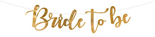 Schnooridoo Banner Girlanden Geburtstag Hochzeit Kindergeburtstag Party Feste Feiern 24 Sorten (Banner Bride to be, gold, 80x19cm)