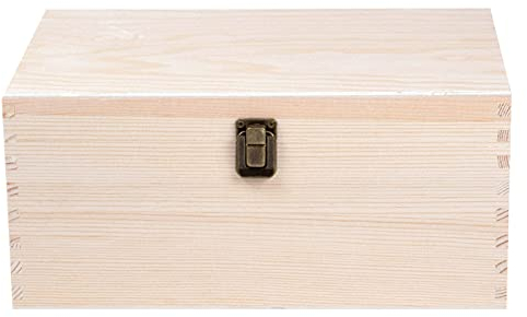 Alsino Holzbox mit Deckel Holzkiste Aufbewahrungsbox Deko Holz-Kiste Naturholz Unbehandelt, (30x20x14 cm)