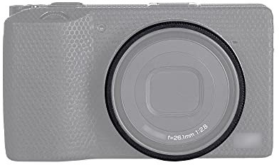 JJC Metal Accent Ring Cap Lens Decoration Ring Protector for Ricoh GR IIIx Digital Camera, Replace Original Ricoh GN-2 Ring Cap - BLACK