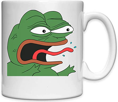 REEEE Pepe The Frog Funny Meme Weiße Keramiktasse Weiß One Size