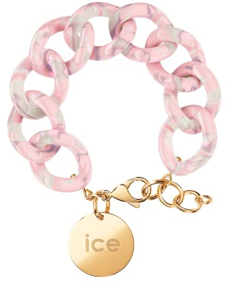 ICE Jewellery - Chain Bracelet - Pearl nude - Kettenarmband mit XL-Maschen für Frauen, geschlossen mit einer goldenen Medaille (020996)
