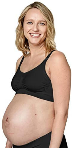 Medela Keep Cool Seamless Maternity and Nursing Bra with 2 Breathing Zones and Soft Touch Fabric for Comfortable Support, Black