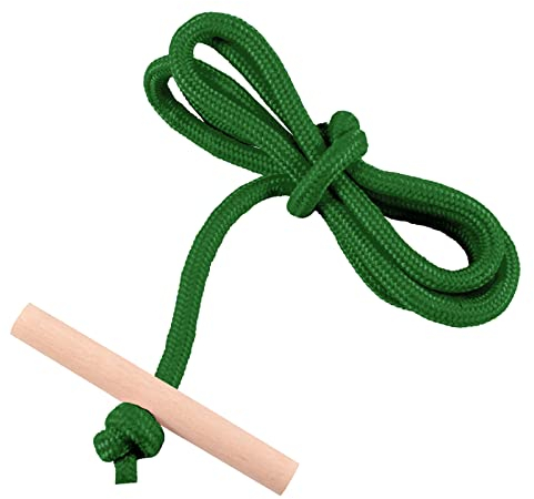 Awroutdoor Schlittenseil Zugseil, 1.5 mtr. Schlittenseil mit Holzgriff, Schlittenseil Ziehgurt Lang Stark, Schlittenseil mit Schlaufe, Zubehör Zugseil für Schlitten, Ideal zum Ziehen von Schlitten