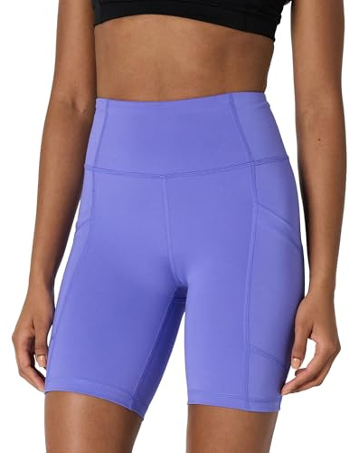 Amazon Essentials Donna Pantaloncini da Motociclista A Vita Alta Traspiranti Active Sculpt con Tasche