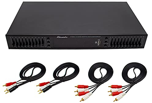 Jieotwice EQ665 Equalizzatore, Hifi Casa Equalizzatore, Equalizzatore, Dual 10-band Stereo, Suono Tweeter E Regolazione dei Bassi, Built-in Bluetooth 220V(Nero)