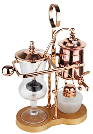 ADITAM Balance Siphon Cafetera Brewer Acero Inoxidable Retro Elegante Hermoso Modelado (Oro Rosa) (Color : A, Size : 38 * 24 * 13cm) Double The Comfort