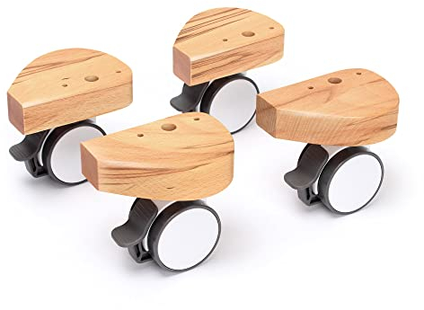 babybay Rollensatz Spezial mit Stoßschutz passend für alle Modelle, Kernbuche geölt