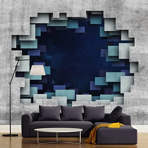 Fototapete 3D Effekt Tapete Backsteinmauer Graues Loch In Der Wand 3D Tapeten Wandbilder Wohnzimmer Schlafzimmer Kinderzimmer Dekoration Wanddeko
