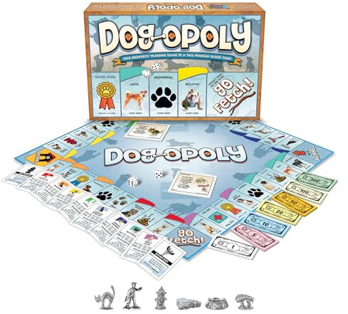 Dog-Opoly Brettspiel - Dieses Property Trading Familienspiel ist eine gute Zeit für 2 bis 6 Spieler ab 8 Jahren
