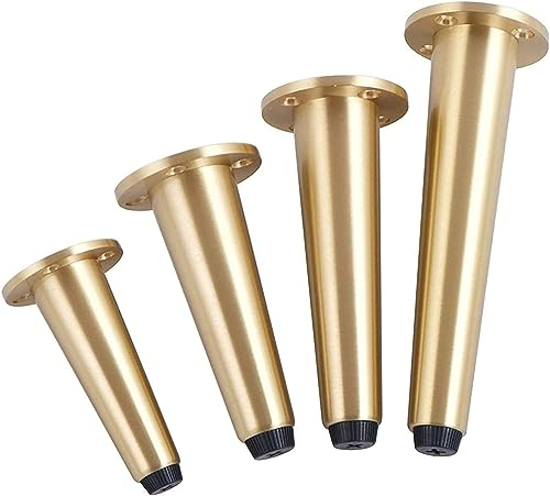 NOKTAI Tischbeine Möbelbeine aus reinem Kupfer (Größe: 15 cm) (18 cm golden)