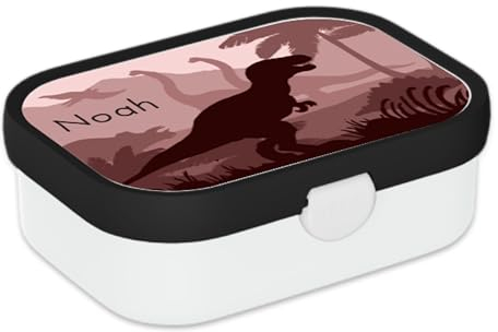 Mepal Personalisierte Brotdose mit Namen - Bento Lunchbox für Kinder - Dinosaurier - Geeignet für bis zu 4 Butterbrote - BPA-frei & Spülmaschinenfest - 750 ml - Dino