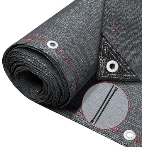 VOUNOT® Malla Sombreo y Ocultación 1.8×10m, Valla Privacidad 230 g/m² HDPE Protección UV, Red de Sombra con Bridas, para Jardín, Huerto, Balcón, Antracita