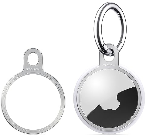 1 Pack Portachiavi airtag Stouchi Air tag custodia airtag in Acciaio Inossidabile con 1 airtags portachiavi design semplice e sottile per AirTags Key Finder