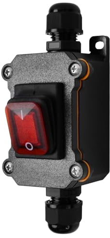 IP66 Wasserdichter Inline Schalter Kabelschalter, Maschinenschalter Switch DC 12-24V 30A DPST 4 Polig, Hochstromschalter Ein und Aus Wippschalter für den Außeneinsatz
