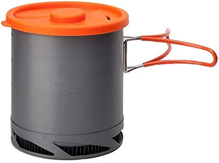 BONOOL Wärmetauscher-Topf, 1 l, Faltbare Kochtöpfe mit Netztasche, Outdoor-Camping-Kochgeschirr