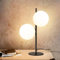 ZMH Lampe de table noire Lampe de chevet Vintage - Lampe de table 2 feux avec interrupteur Design moderne en verre blanc Métal industriel Lampe de chevet E27 pour le salon Chambre à coucher Bureau