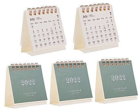 Tofficu 5 Stücke Desktop Kalender 2022 Tisch Top Büro und Kalender Planer