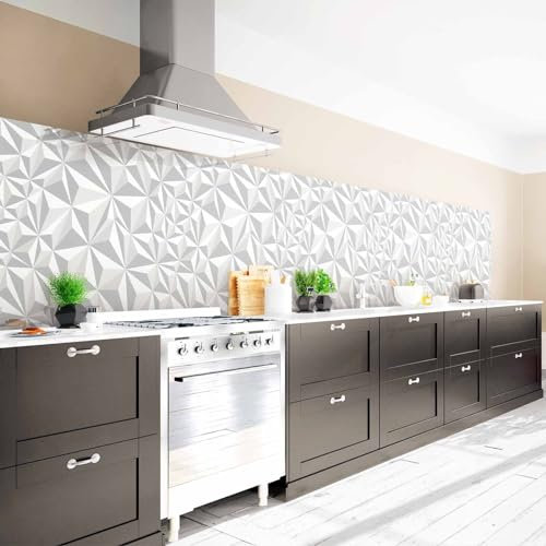 Arcondo Küchenrückwand Spritzschutz Selbstklebend mit Motiv 3D Mosaik Folie Premium Matt 400 x 80 cm