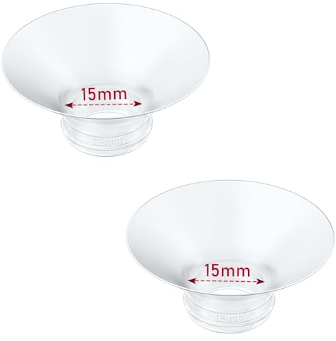 IVARONAL Flange Insert 2PCS 15mm Compatible with Momcozy Air1/W1/M9/M6/M5/S12 Pro/V1 Pro/V2 pro, Spectra/Medela/Elvie/NCVI/TSRETE/eufy/Lansinoh/Paruu/MomMed Breast Pump 24mm Shields/Flanges