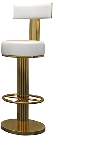 TONZN Barhocker,75 cm Thekenhöhe Barhocker,Frühstück Hochstuhl,Gold Galvanisiertes Metall Super Fiber PU,Geeignet für Zuhause,Hotel,Küche Restaurant,Café