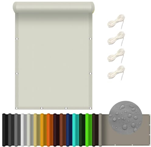 Sonnensegel Sonnenschutz 6 x 9 m PES Polyester Reißfest Wetterfest Premium Polyester Sonnensegel mit Ösen Und Kordel für Draußen, Patio, Garten, Weiß