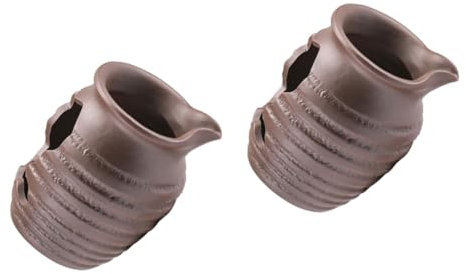 Milisten 2pcs Circulating Water Clay Pot Waterfall Jar for Outdoor Fountain Sprayer Sculpture Garden Fountain Water Fountain Indoor Zen Fountain Water Jug Fish Tank Fountain Brown Ceramics