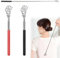Gratte Dos Télescopique, 2pcs Grattoir Dos Main pour Gratter le Dos Tête en Acier Inoxydable Poignée Couverte de Pvc Back Scratcher Massage des Démangeaisons de Dos Tête Grattage du Corps