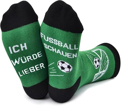 Lustige Geschenke Für Männer Und Damen - Weihnachtssocken, Adventskalender Füllung, Weihnachtsgeschenke, Zocken Socken, Fußball Gaming Socken Herren Damen (Fussball-Grün)