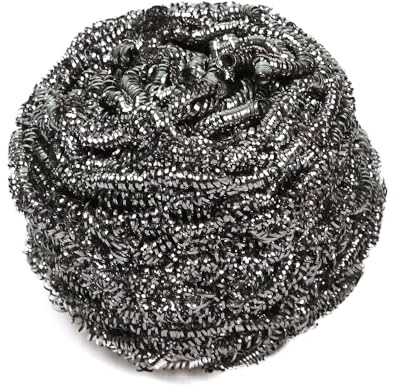 50 Stück Hygoclean Topfreiniger Edelstahl, silber, B: 8 cm, H: 8 cm, Karton, Topfreiniger Metall, Topfkratzer, Stahlschwamm