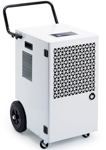 Megonia 120L/Día Deshumidificador Industrial:Área 300m2/600m3 Dehumidifier Electrico, Temporizador 24Hr, Control de Humedad Deshumidificador Baño con Depósito de Agua de 7L