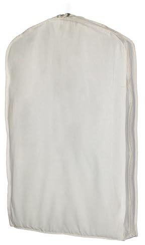 Sacchetti per indumenti in tela di cotone 100% per armadio e da viaggio, 10,2 cm, con cerniera laterale per vestiti, cappotti, giacche, camicie, abiti, per appendere vestiti (61 x 106,7 x 10,2 cm)