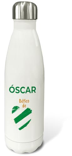 Garrafa termica. Botella agua acero inoxidable. Cantimplora 500ml y 750 ml. Cantimplora acero inoxidable. Botella termica personalizada. Regalos originales para hombre. Futbol. BETIS