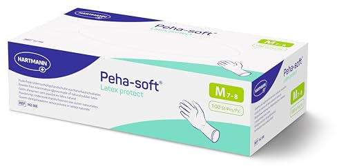 Peha-soft latex protect Einmalhandschuhe, puderfrei, Gr. M, 100 St.