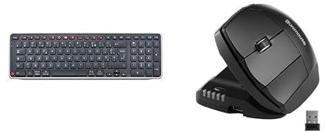 Contour Design Balance Keyboard (Silver) & Unimouse Left Handed, Keyboard & Mouse Bundle