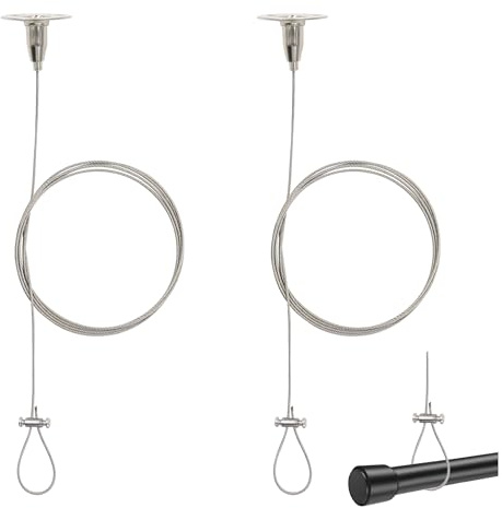 2 Pack Closet Rod Support Bracket, Shower Curtain Rail Ceiling Support | 59 Inch Heavy Duty Shower Ceiling Mount, Wardrobe Pole Brackets Holder Suspension Support Assembly for Home Dorm Nursery