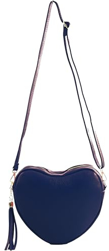 modamoda de T267 Damen Leder Herz Umhängetasche Schultertasche, handmade in Italy