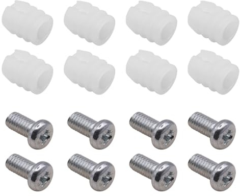 Ersatzteil-Set kompatibel mit IKEA 102267 & 105163 – Schraube & Kunststoff-Gewindebuchse M6 – Ø11 x 13 mm – Verbinder für MALM, HEMNES, SLÄKT Bettgestelle